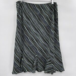 Vintage NYCC Womens Y2K 90s Midi Skirt Size 1X Striped Artsy‎ Feminine Fairycore
